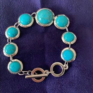 Gold bracelet with Turquoise’s stone hand made